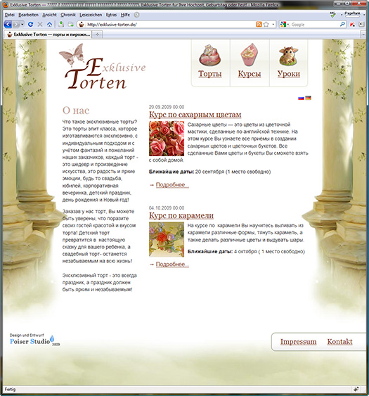 Webdesign Exklusive Torten