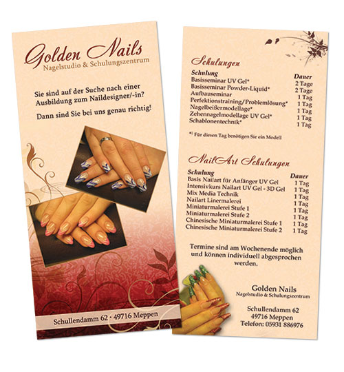 Флаер Nagelstudio Golden Nails