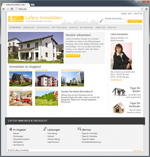 Webdesign Lafery Immobilien